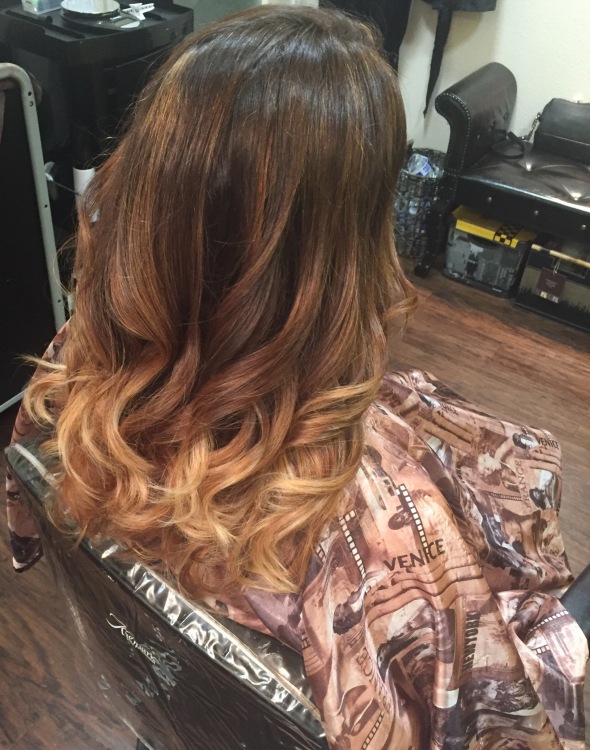 After OMBRE Hairs with BALAYAGE Highlights