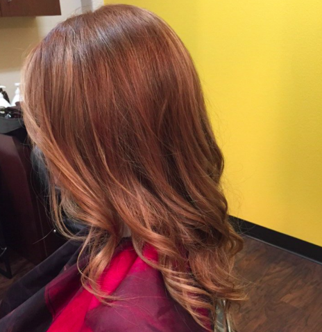 Hair color with sun kisses ombré